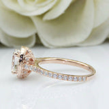 2.3ct Oval Cut Diamond Engagement Ring Vintage Halo Design 14k Rose Gold Finish