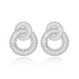 1.9ct Baguette Cut VVS1D Diamond Party Wear Drop Earrings 14k White Gold Finish