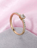 1ct Asscher Cut Diamond Engagement Ring Solitaire with Accent 14k Rose Gold Over