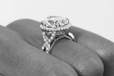 Halo Infinity Engagement Ring 1.3ct Oval Cut VVS1D Diamond 14k White Gold Finish