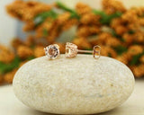 0.5ct Round Cut Peach Morganite Classic Stud Earrings Women 14k Rose Gold Finish