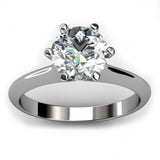 1ct Round Cut Diamond Cathedral Solitaire Engagement Ring 14k White Gold Finish