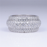 4ct Round Cut Diamond Wedding Ring 14k White Gold Finish Pave Full Eternity Band