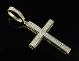 1.2ct Round Cut Diamond Jesus Cross Holy Pendant 14k Yellow Gold Finish NO CHAIN