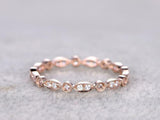 Stackable Full Eternity Wedding Band 1ct Round Cut Diamond 14k Rose Gold Finish