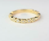 1ct Wedding Ring Band Round Cut Diamond Petite Minimalist 14k Yellow Gold Finish