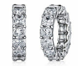 5Ct Radiant Cut Diamond Iced Full Eternity Wedding Band 14K White Gold Finish