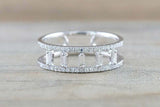 1.5ct Baguette Cut Diamond Wedding Band 14k White Gold Finish Wide Two Row Open