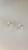 2.4ct Round Cut Morganite Classic Solitaire Stud Earrings 14k White Gold Finish