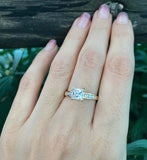 1.5ct Princess Cut Diamond Solitaire Ring 14k Yellow Gold Over with Round Accent