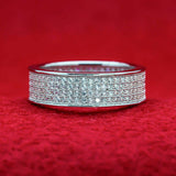 4Ct Round Cut DVVS1 Diamond Full Eternity Wide Wedding Band 14K White Gold Over