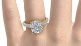 2ct Cushion Cut Diamond Accent Solitaire Engagement Ring 14k Yellow Gold Finish