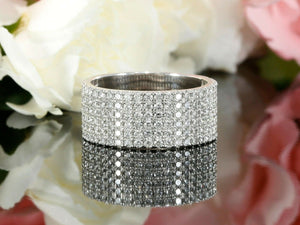 5ct Round Cut Diamond Half Eternity Cluster Wedding Band 14k White Gold Finish