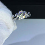 1ct Round Cut Diamond Engagement Ring Filigree Solitaire 14k White Gold Finish