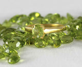 1ct Engagement Ring Oval Cut Green Peridot Solitaire 14k Yellow Gold Finish