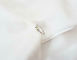 0.2ct Marquise Cut Green Peridot Trilogy Minimalist Ring 14k White Gold Finish