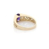 1.2ct Oval Purple Amethyst Vintage Filigree Engagement Ring 14k Yellow Gold Over