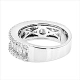 4Ct Emerald Round Cut Diamond Half Eternity Wedding Band 14K White Gold Finish