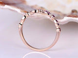 1.3ct Round Purple Amethyst Half Eternity Wedding Band Ring 18k Rose Gold Finish