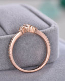 2Ct Round Cut Diamond Crown Tiara Shape Women Wedding Band 14K Rose Gold Finish