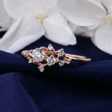 1.6ct Round Cut Diamond Engagement Ring 14k Rose Gold Finish Unique Stackable