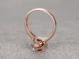 1.6ct Round Cut Peach Morganite Engagement Ring 14k Rose Gold Finish Solitaire