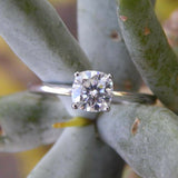 1ct Cushion Cut Diamond Engagement Ring 14k White Gold Finish Classic Solitaire