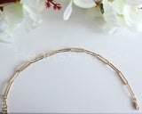 5ct Round Cut Moissanite Paperclip Link Chain Bracelet 14k Yellow Gold Plated