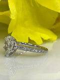 1.5ct Pear Cut Diamond Accents Solitaire Engagement Ring 14k White Gold Finish