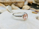 2ct Engagement Ring Oval Cut Morganite Bezel Set Solitaire 14k White Gold Finish