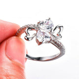 2.5ct Heart Cut Diamond Engagement Ring 14k White Gold Finish Heart Shape Bypass