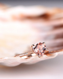 1ct Heart Cut Peach Morganite Engagement Ring Diamond Accents 14k Rose Gold Over