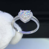 2ct Heart Cut Diamond Engagement Ring Halo 18k White Gold Over with Round Accent