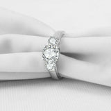 2.5ct Round Cut VVS1D Diamond Engagement Ring Three Stone 14k White Gold Finish