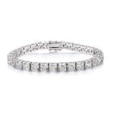 18Ct Assher Cut Sparkle VVS1/D Diamond Tennis Bracelet 14K White Gold Finish