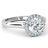 1ct Round Cut VVS1D Diamond Classic Halo Engagement Ring 14k White Gold Finish