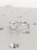 1ct Heart Simulated Diamond Solitaire with Accents Ring 14k White Gold Plated