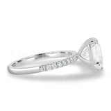 1ct Heart Simulated Diamond Solitaire with Accents Ring 14k White Gold Plated