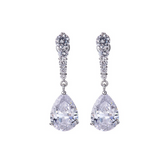 3ct Pear Cut VVS1D Diamond Five Stone Water Drop Earrings 14k White Gold Finish