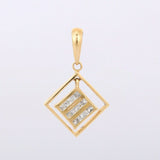 2ct Diamond Pendant Princess Cut Geometric 14k Yellow Gold Finish NO CHAIN