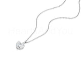 0.8ct Heart Cut Simulated Diamond Solitaire Pendant Chain 14k White Gold Plated