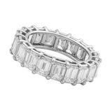 7Ct Emerald Cut Diamond Iced Cocktail Eternity Wedding Band 18K White Gold Over