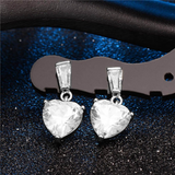 2.3Ct Heart Cut Diamond Stylish Petite Drop Earrings Women 14K White Gold Finish