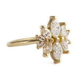 2.2ct Marquise Cut Diamond Engagement Ring 14k Yellow Gold Finish Cluster Flower