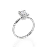 1.6ct Emerald Cut VVS1D Diamond Engagement Ring Solitaire 14k White Gold Finish