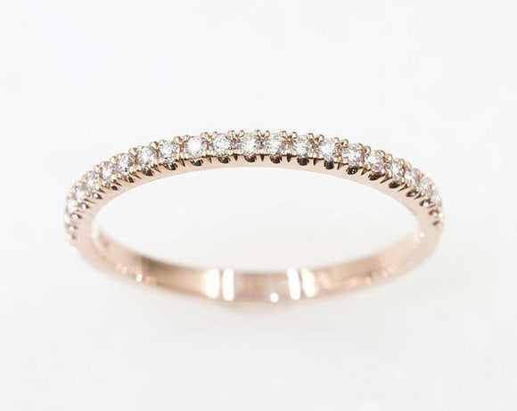 Half Eternity Wedding Ring Band 1ct Round Cut VVS1D Diamond 14k Rose Gold Finish