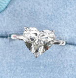 1ct Heart Cut Simulated Diamond Solitaire Engagement Ring 14k White Gold Plated