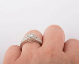 2.5ct Round Cut Diamond Engagement Ring Vintage Inspired Halo 14k WhiteGold Over