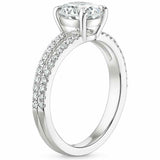 4ct Cushion Cut Diamond Engagement Ring 14k White Gold Over Split Band Solitaire