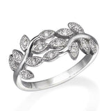 2ct Round Cut Diamond Engagement Ring Leaf Accent Cocktail 14k White Gold Finish